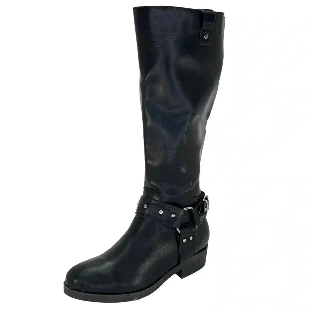 Madden Girl McKenzie Faux Leather Knee High Wide Calf Womens Boots Size 5M - Picture 2 of 10